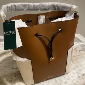 Ralph Lauren Brown, White, Black Purse - Brand New